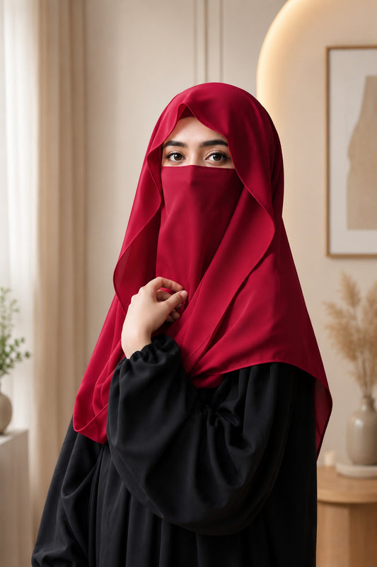 One Minute Hijab – Misri Style (Ready-to-Wear with Niqab)