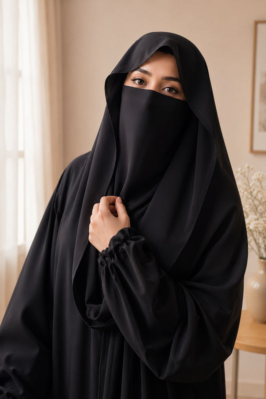 One Minute Hijab – Misri Style (Ready-to-Wear with Niqab)